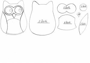 Шаблон совы для аппликации