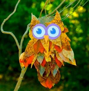 Сова из листьев своими руками