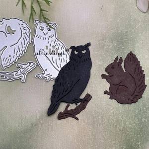 Металлические штампы с изображением совы белки, трафареты для вырезания «сделай сам», для скрапбукинга, альбома, бумаги, тиснения