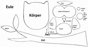 Шаблон совы для аппликации