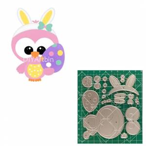Металлические трафареты для вырезания кроликов, совы, яиц, трафареты для «сделай сам», скрапбукинг, декоративное тиснение, «сделай сам», бумажные карты