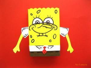Как сделать Губка Боба из бумаги