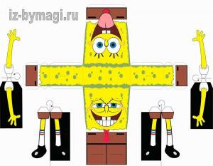 Губка Боб из бумаги
