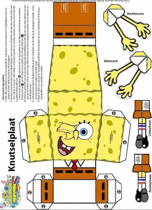 Оригами губка боб