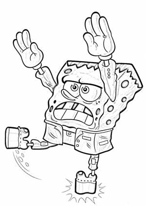 Раскраска Спанч Боб зомби