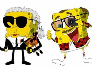 Арты спанч боб в очках
