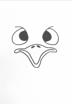 Трафарет страуса