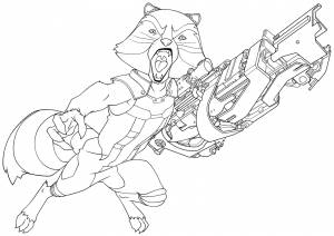 Раскраска енот ракета