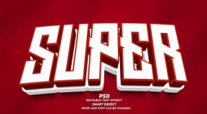 Супер геймер 3d редактируемый текстовый эффект psd шаблон для фотошопа