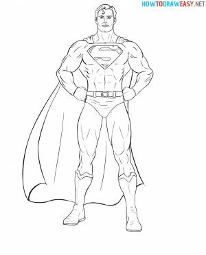 Супермен рисунок карандашом