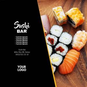 Шаблон суши бар специальный промо фарфор ресторан еда