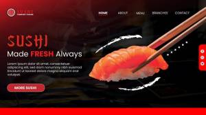 Шаблон целевой страницы суши-ресторана