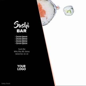 Шаблон суши бар специальный промо фарфор ресторан еда