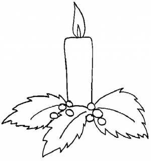Трафарет свеча новогодняя