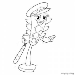 Детский сад раскраска светофора