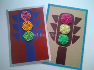 Аппликация «Светофор» своими руками для детей старшей