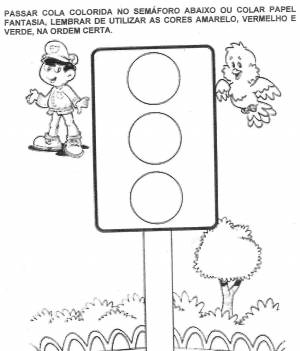 Трафарет светофора для раскрашивания