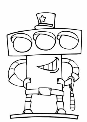 Раскраска Робот-светофор