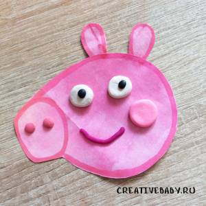 Аппликация свинка Пеппа с шаблоном для печати