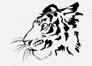 Тигр Трафарет для трафаретной печати Drawing Art, тигр, шаблон, белый, млекопитающее png