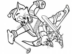 Трафареты том и джерри новогодняя