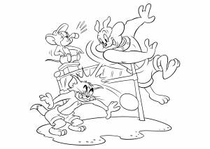 Раскраска «Том, Джерри и Спайк»