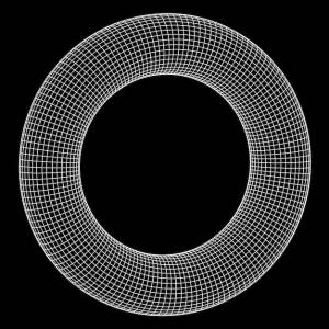 Абстрактный каркас тора пончик векторный технологический фон шаблон оформления соединения