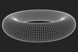 Абстрактный каркас тора пончик векторный технологический фон шаблон оформления соединения