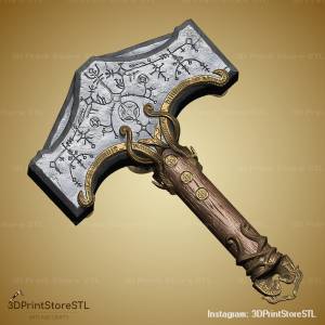 Файл 3D Молот Тора Мьёльнир из Бога войны