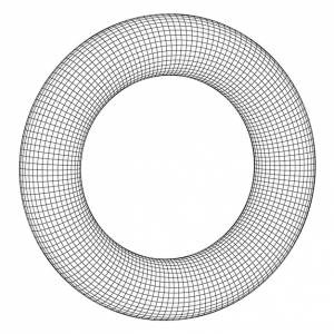 Абстрактный каркас тора пончик векторный технологический фон шаблон оформления соединения