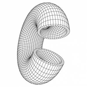 Абстрактный каркасный кусок тор пончик вектор технологии фон соединение шаблон дизайна