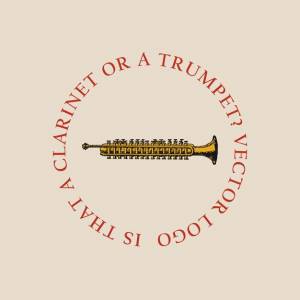 Духовой музыкальный инструмент труба старая ретро винтажная иллюстрация плакат шаблон дизайна векторная кларина