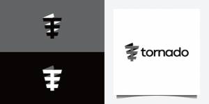 Дизайн логотипа торнадо с геометрической векторной графикой