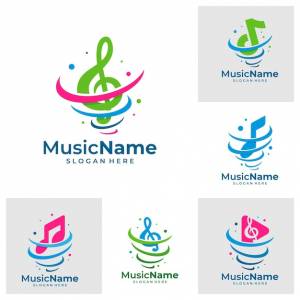 Набор векторного музыкального логотипа tornado music tornado