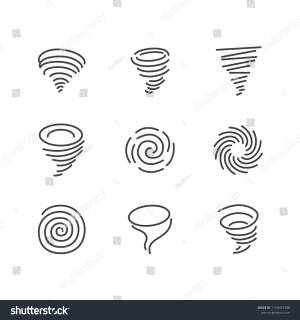 Иконки плоской линии Tornado