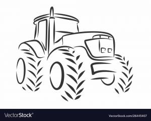 Трафарет трактора