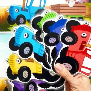 Гра на липучках Синій трактор Шаблон В електронному варіанті