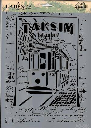 Трафарет пластиковый As-585 Трамвай Cadence Stencil Template 21х30