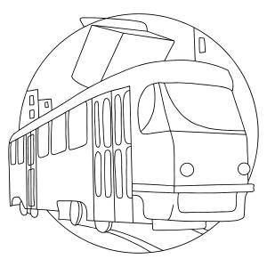 Раскраска трамвай