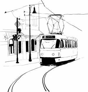 Раскраска трамвай