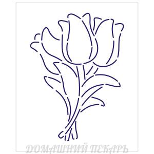 Трафарет Тюльпаны 13*9 см