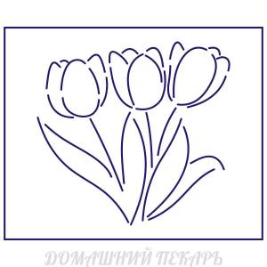 Трафарет Букет тюльпанов 10*10