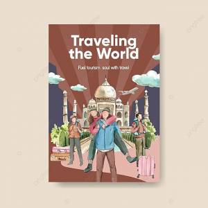 шаблон плаката с концепцией Всемирного дня туризма рисунок Шаблон для скачивания на Pngtree