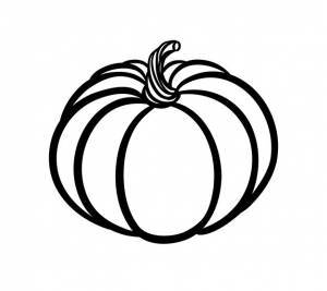 Трафарет контура черного силуэта тыквы со стеблем