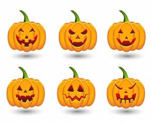 Шаблон векторного оформления тыквы helloween