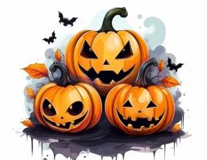 Хэллоуин джек о фонарь тыква висит макет шаблон свободного пространства с призрачным кексом batscandi