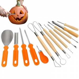 Набор для вырезания тыквы, трафареты для вырезания тыквы на Хэллоуин, профессиональные и сверхмощные инструменты из нержавеющей стали, набор для вырезания тыквы