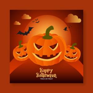 Тыквы хэллоуин шаблон поста в социальных сетях