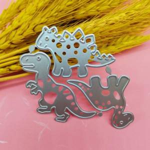 Три динозавра Стегозавр Раптор Дизайн Стиль Металлические трафареты DIY Скрапбукинг Трафарет для тиснения Бумага Ремесло Шаблон альбома