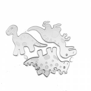 Три динозавра Стегозавр Раптор Дизайн Стиль Металлические трафареты DIY Скрапбукинг Трафарет для тиснения Бумага Ремесло Шаблон альбома